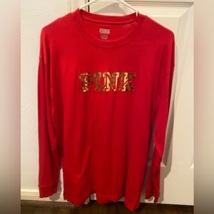 Victoria’s Secret PINK oversized crewneck long sleeve tee. Size Small